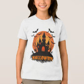 Spooky Halloween Night Design トライブレンドTシャツ (正面)
