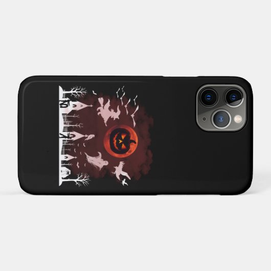 Spooky Halloween Night Full Moon Pumpkin Scene Case-Mate iPhoneケース (裏面(横))