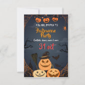 Spooky Halloween Party Invitation  サンキューカード (正面)