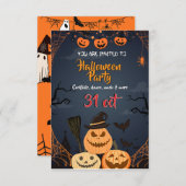 Spooky Halloween Party Invitation サンキューカード (正面/裏面)