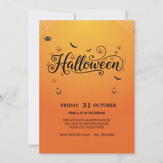 Spooky Halloween Party Invitation 招待状 (正面)