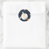 Spooky Halloween Party Invitation Blue ラウンドシール (バッグ)