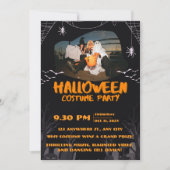 Spooky Halloween Party Invitation – Ghosts & Bats 招待状 (正面)