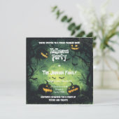 Spooky Halloween Party with Bats and Pumpkins 招待状 (スタンド正面)