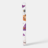 Spooky Halloween Pastel Ghost Pattern iPhone 15 iPhoneケース (左側面)