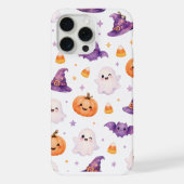 Spooky Halloween Pastel Ghost Pattern iPhone 15 iPhoneケース (裏面)