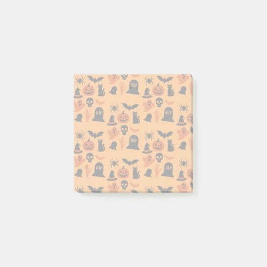 Spooky Halloween Post-it Notes – Black & Orange ポストイット (正面)