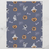 Spooky Halloween Pumpkin and Ghost Pattern Scrapbo (裏面)