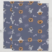 Spooky Halloween Pumpkin and Ghost Pattern Scrapbo (正面/裏面)