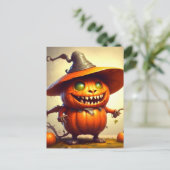 Spooky Halloween Pumpkin Creature ポストカード (スタンド正面)