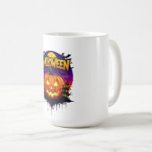 Spooky Halloween Pumpkin Design with Moonlit Sky a コーヒーマグカップ (正面右)