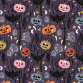 Spooky Halloween Pumpkins, Bats, and Tombstones ラッピングペーパー
