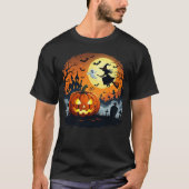 Spooky Halloween Pumpkins & Ghosts | Haunted Night Tシャツ (正面)