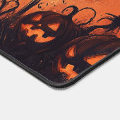 Spooky Halloween Scene with Pumpkins and Bats デスクマット (コーナー)