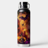 SPOOKY  HALLOWEEN SKULL CANDLES BATS & SPIDERS ウォーターボトル (背面)