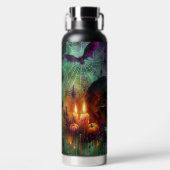 SPOOKY  HALLOWEEN SKULL CANDLES BATS & SPIDERS ウォーターボトル (正面)