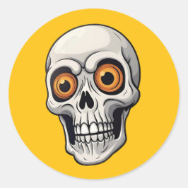 Spooky Halloween Skull Stickers ラウンドシール