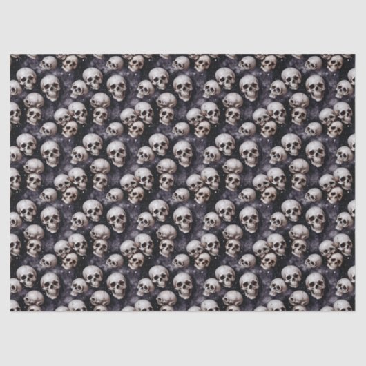 Spooky Halloween Skulls on a Galaxy Background 薄葉紙 (正面)
