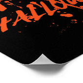 Spooky Halloween Splash Retro Red Orange Horror ポスター (角)