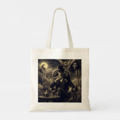 Spooky Halloween Steampunk Man in Fog Tote Bag トートバッグ (裏面)