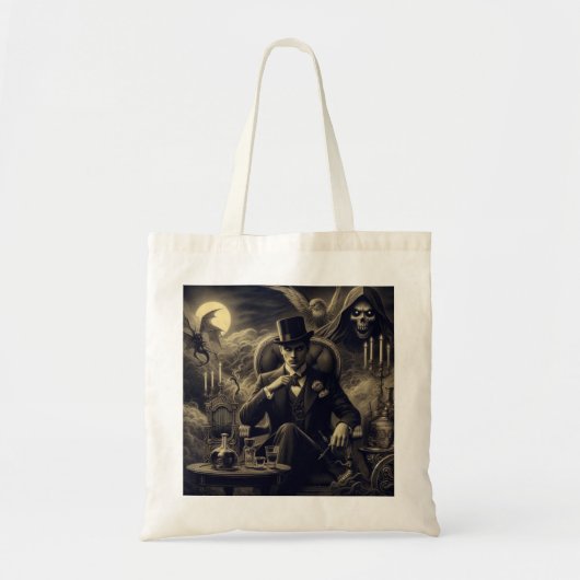 Spooky Halloween Steampunk Man in Fog Tote Bag トートバッグ (正面)