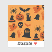 Spooky Halloween Sticker – Black & Orange シール (シート)