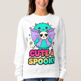 Spooky Halloween Sweatshirt with Skulls & Stars スウェットシャツ