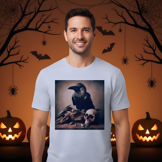 Spooky Halloween Vintage Crow Painting Design トライブレンドＴシャツ