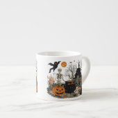 Spooky Halloween Vintage Design – Ghost, Pumpkin  エスプレッソカップ (正面右)