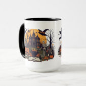 Spooky Halloween Vintage Design – Ghost, Pumpkin  マグカップ (正面左)