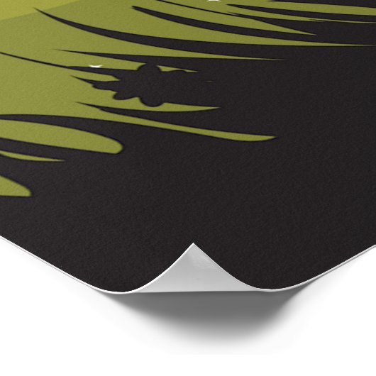 Spooky Halloween Witch Flying on Broomstick ポスター (角)