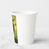 Spooky Halloween Witch Flying on Broomstick 紙コップ (左)