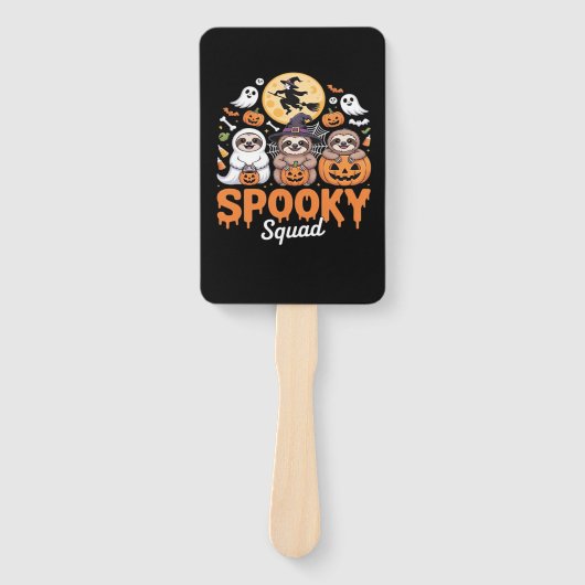 Spooky Halloween Witch Funny Horror Sloths Essenti ハンドファン (正面)