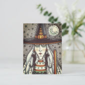 SPOOKY HALLOWEEN WITCH, GHOSTS, BLACK CAT EARRINGS ポストカード (スタンド正面)