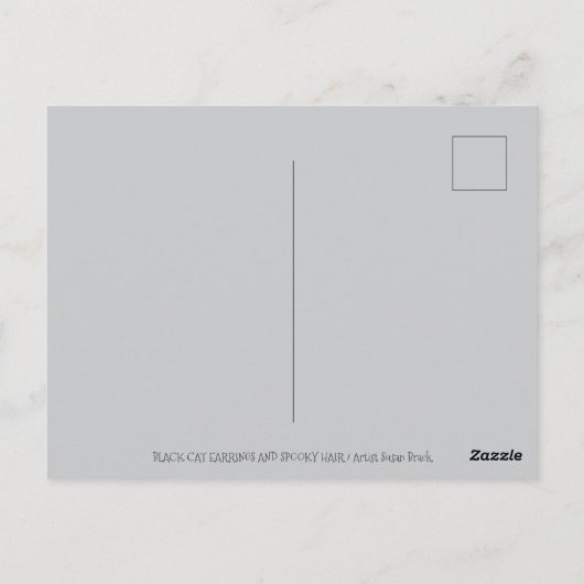 SPOOKY HALLOWEEN WITCH, GHOSTS, BLACK CAT EARRINGS ポストカード (裏面)