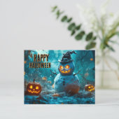 Spooky Halloween with Evil Snowman, Pumpkin シーズンポストカード (スタンド正面)