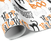 Spooky Happy Halloween Boo Gift ラッピングペーパー (ロールコーナー)
