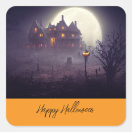 Spooky Happy Halloween Party  スクエアシール