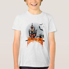 Spooky Haunted Castle Halloween Youth Bats Trick  トライブレンドＴシャツ
