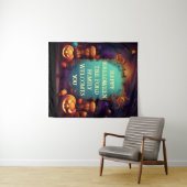 Spooky Haunted Halloween Personalized Greetings タペストリー (インサイチュ(横))