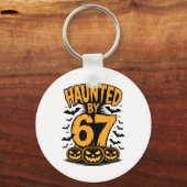 Spooky Haunted Haunted 67 Meme Six Seven 6-7 Funny キーホルダー (正面)