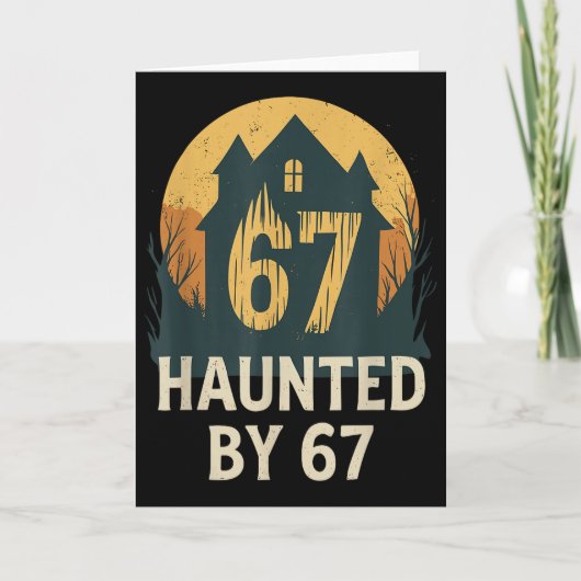 spooky haunted house メーム 67 面白い 数学 ユーモア 6x7 カード (正面)