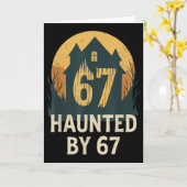 spooky haunted house メーム 67 面白い 数学 ユーモア 6x7 カード (黄色い花)