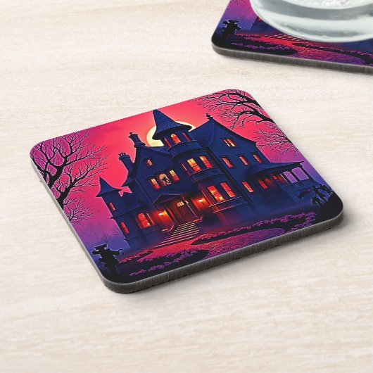 Spooky Haunted House at Dusk Design コースター (左側)