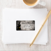 Spooky haunted house Halloween return address ラベル (インサイチュ)