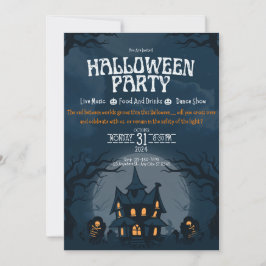 Spooky Haunted House Party Invite 招待状