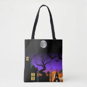 Spooky Haunted Night Halloween Tote Bag トートバッグ (正面)