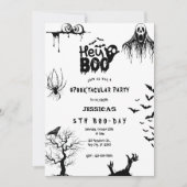 Spooky Hey Boo Kids Halloween Birthday Party 招待状 (正面)