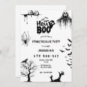 Spooky Hey Boo Kids Halloween Birthday Party 招待状 (正面/裏面)