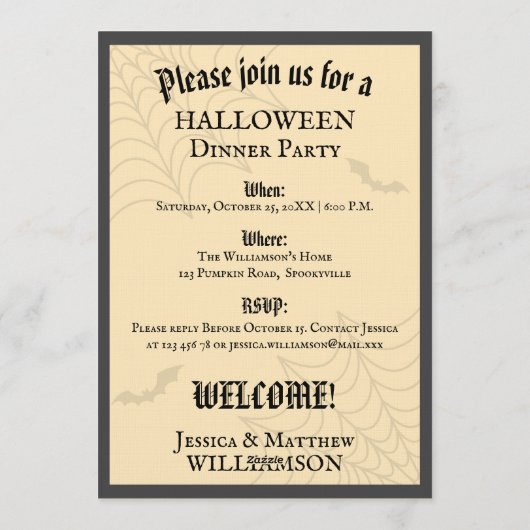 Spooky House Halloween Dinner Party Invitation 招待状 (裏面)